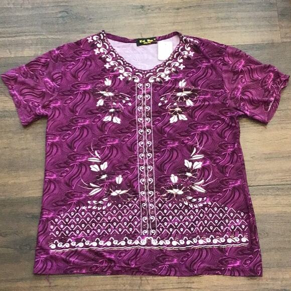 Kai Hao Tops - Kai Hao Top Purple with front details